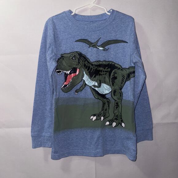 Carter's Kid's Size 7 Blue Dinosaur shirt - Picture 1 of 5